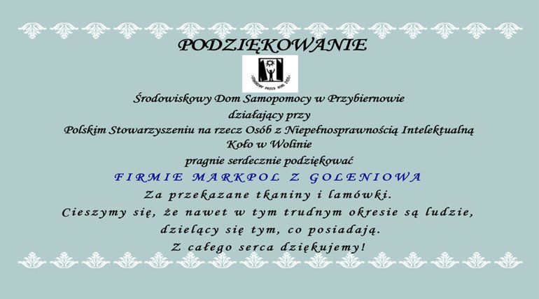PODZIĘKOWANIE